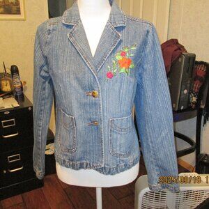 Shore Women's Bohemian Denim Blazer Size Large